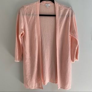 J. Jill cardigan peach light pink 3/4 sleeve size XS